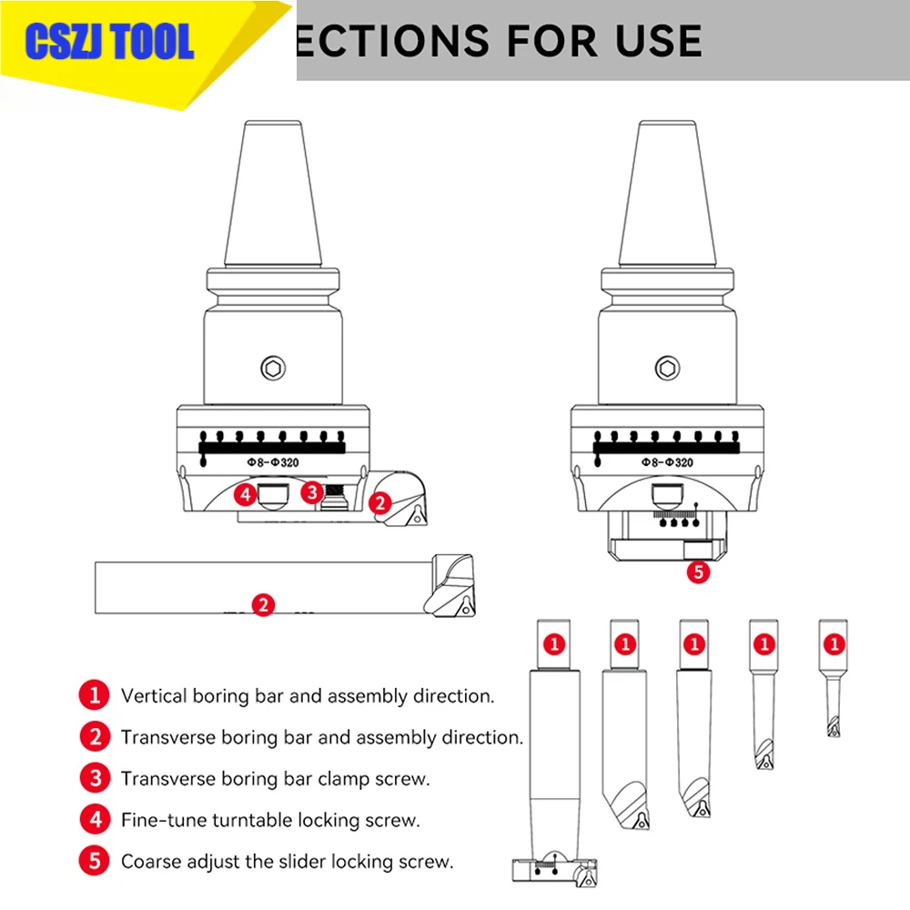 CSZJ NBH2084 BT30 BT40 BT50 NT40 CAT40 SK40 MTA4 LBK boring tool NBH2084X Tool holder fine tune Boring head boring tool NBH2084X