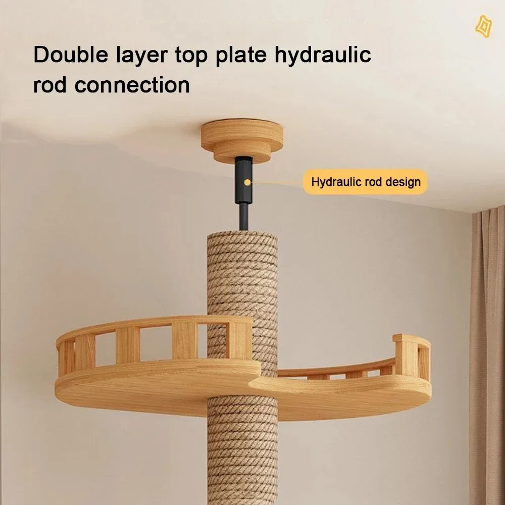 Cat Tree Floor To Ceiling Cat Tower with With Scratching Post Hammock Floor to Ceiling Pet Tree House Pet Furniture Climbing Toy