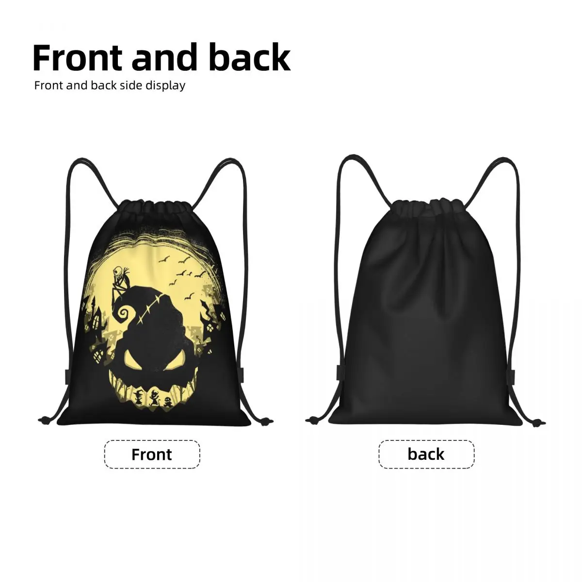 Bag Drawstring Backpack Sports Gym Sackpack Jack Pumpkin Terror Monster the Nightmare Before Christmas String Bags for Running