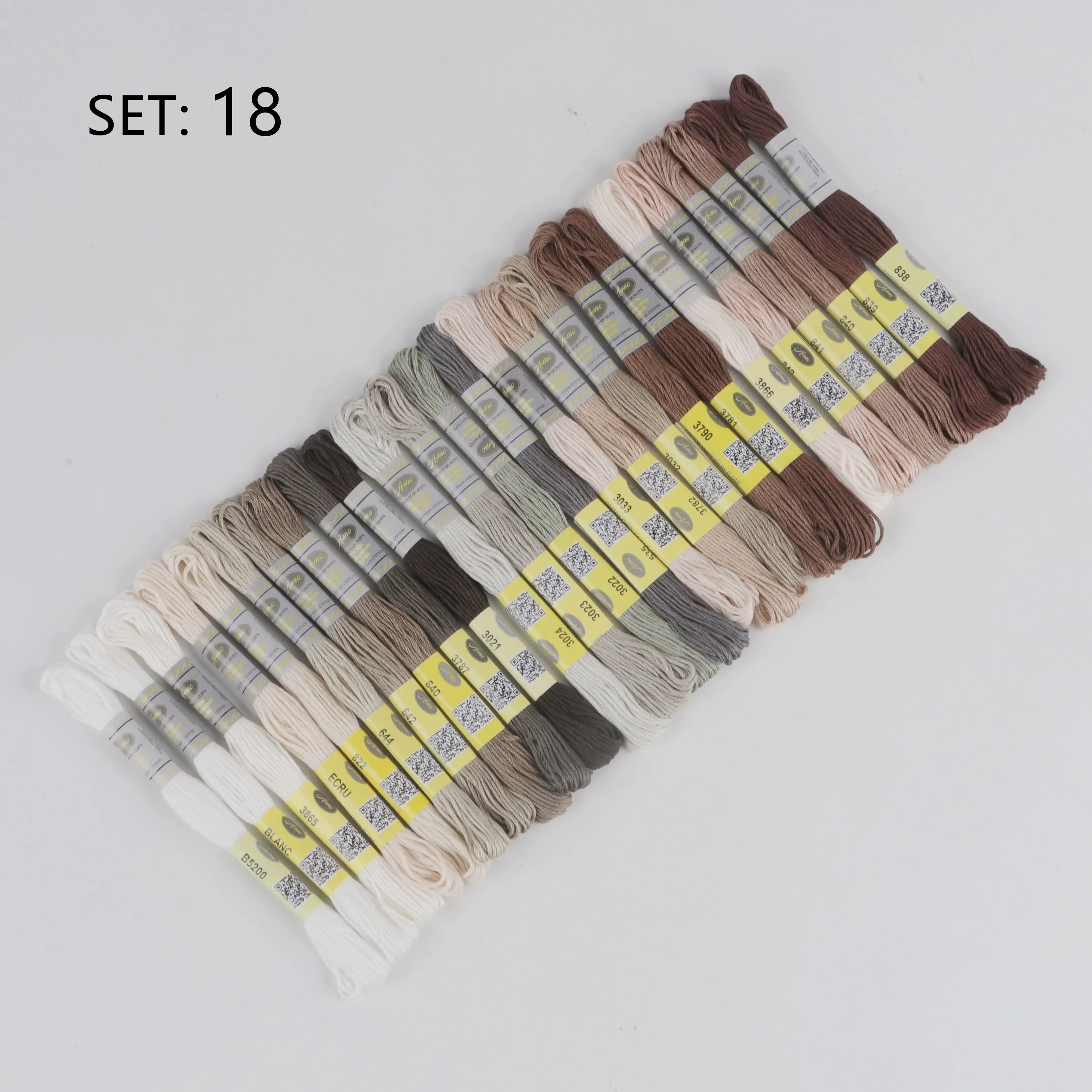 17. und 18. DMC-Säulen-Doppelt-Mercerisierte Baumwoll-Stickgarne, geflochtener Kreuzstichfaden, 12 Stränge, Packung mit 48 Farben zur Auswahl – Detail 1