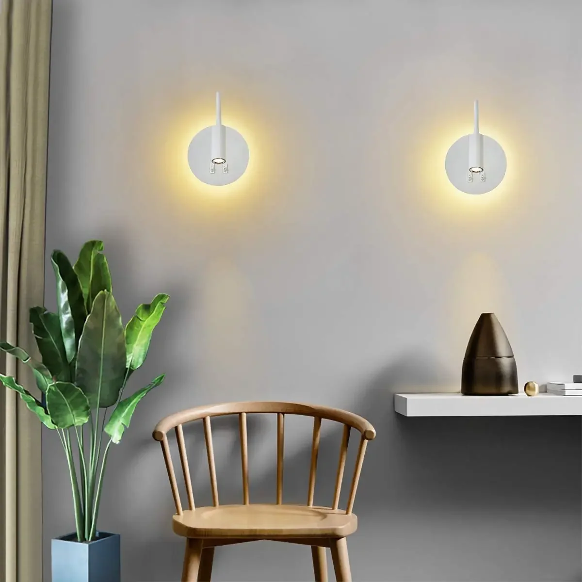 Rotatable LED Wall Lamp Minimalist Foyer Reading Spotlight Bedside Bedroom Home Indoor Decor USB Charging Port Sconce Wall Light