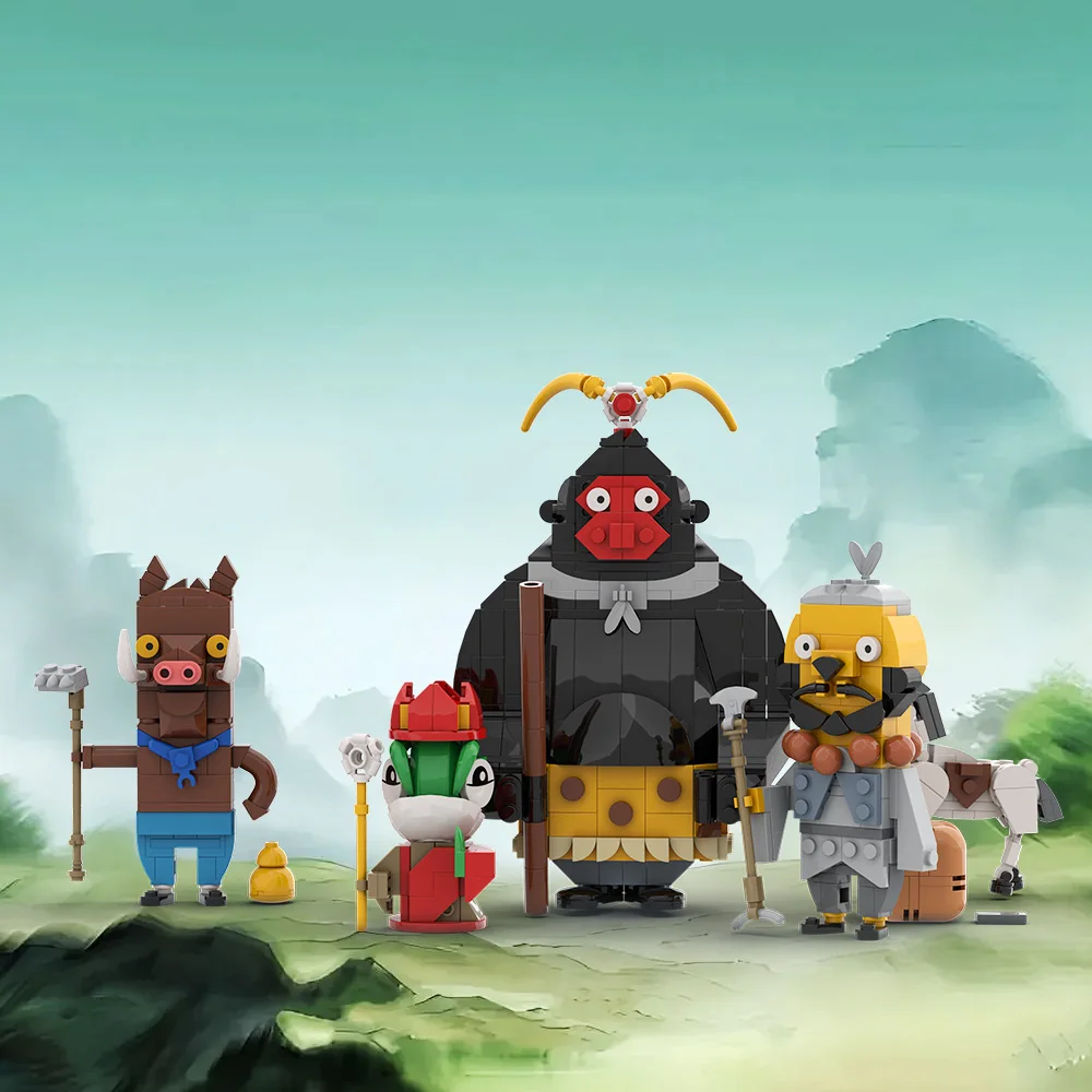 ตัวต่อมอนสเตอร์น้อยจากภูเขาหลางหลาง ชุดตัวต่อหมูปีศาจ กบปีศาจ ของเล่นประกอบเองสำหรับเด็ก เป็นของขวัญ