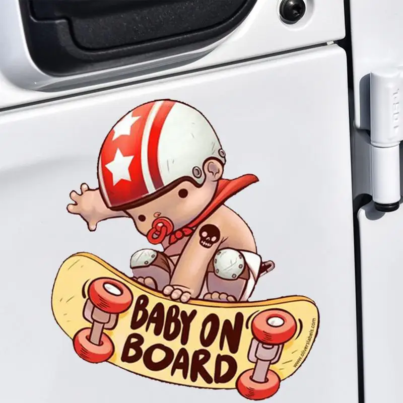 قشر وعصا سيارة الشارات البلاستيكية الطفل سكوتر تصميم السيارات الزجاج الشارات ملصقات بمادة لاصقة مقاومة للخدش للدراجات النارية سيدان #4