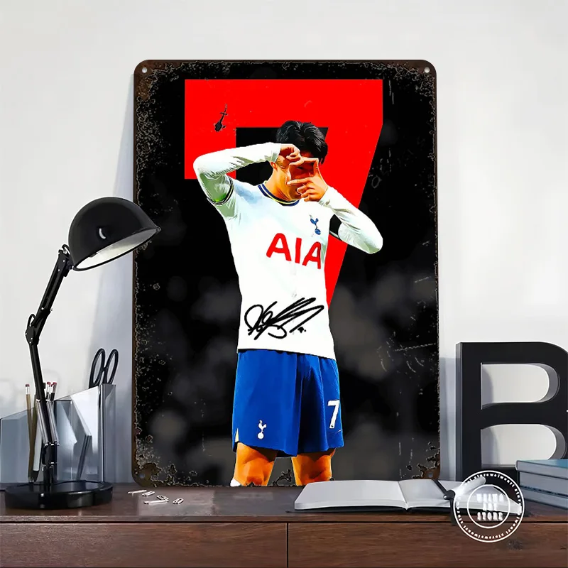 Son Heung-min Metal Poster Customized Wall Art Retro Vintage Metal Signs for Man Cave Modern Home Decoration Ornaments House