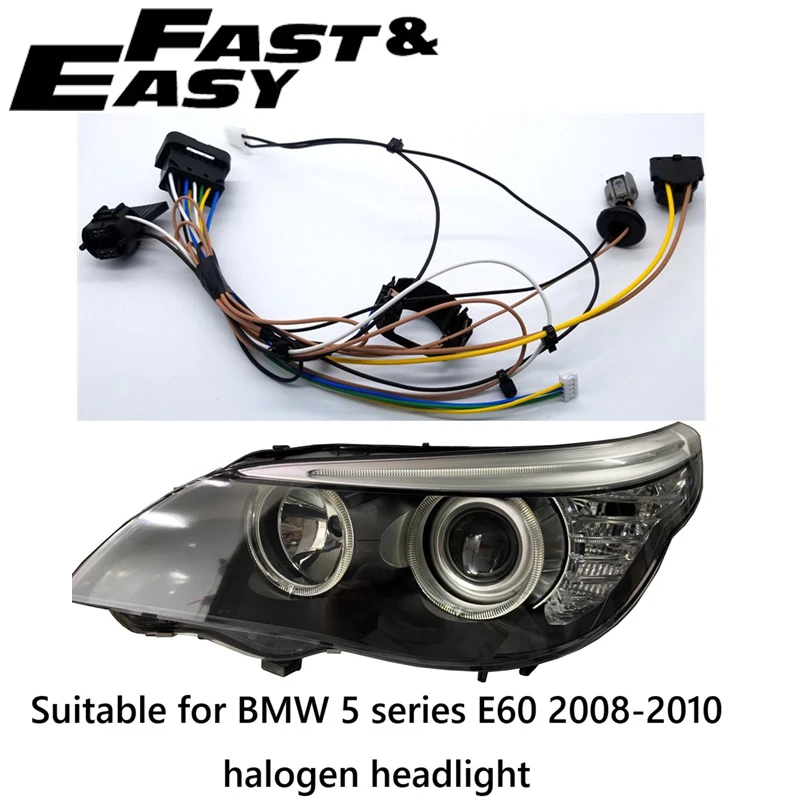 Applicable to BMW 5 Series E60 2008-2010 Halogen Headlight Wiring Harness Internal Wire Harness Plug Wiring Harness Assembly