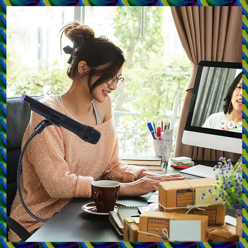 รายวัน 2X ขาตั้งไมโครโฟนยืดหยุ่น GOOSENECK โต๊ะ CLAMP ผู้ถือไมโครโฟนแขนอุปกรณ์บันทึกสําหรับการประชุมบรรยาย Podcast