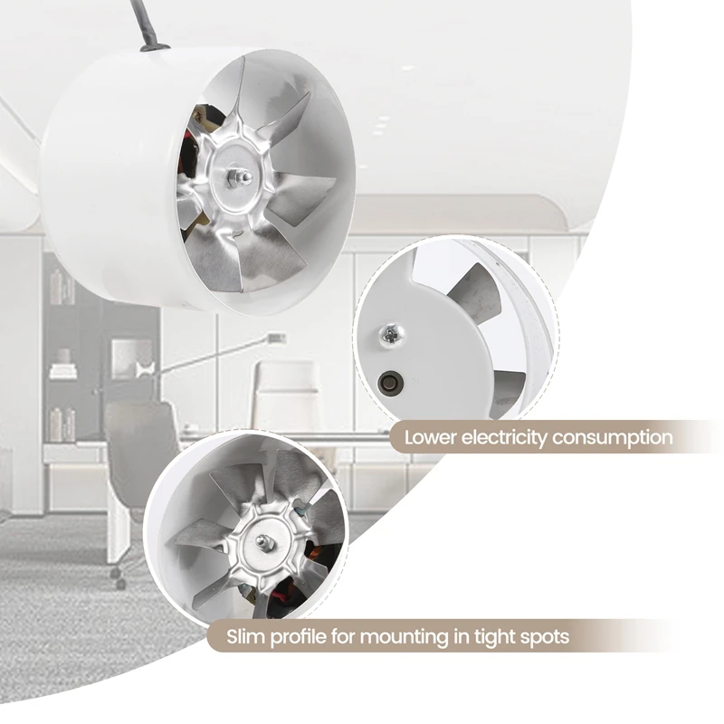 Ventilador de conducto en línea de 220V, ventilador de escape de refuerzo, Ventilación de refrigeración de aire, blanco, caliente
