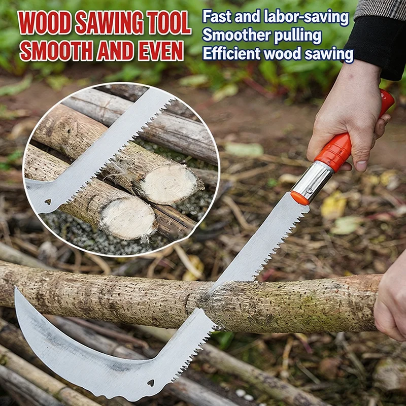 Long-Handled Gardening Scythe - a Manual Pruning Tool for Land Clearing, Outdoor Fishing and Home Garden Gardening Tasks.
