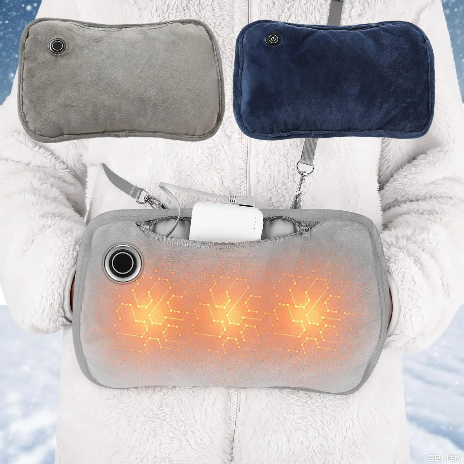 

Electric Hand Warmer 3-Settings, Portable Heating Gloves for Cold Weather, Wearable Heater for Fishing Camping Office Travel