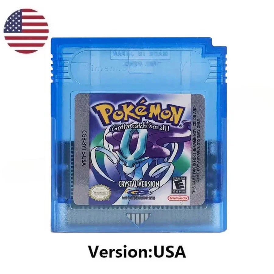 HOT USA ESP FRA GBC Pokemon Cartridge Bundle Red/Blue/Crystal/Gold/Silver/Yellow/Green Multilingual Card Pokemon Game Card