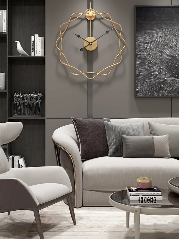 Nordic Minimalist Wall Clocks New Modern Design For Home Office Wall Decor Hanging Watch 60cm Gold/Black Iron Silent Wall Clocks