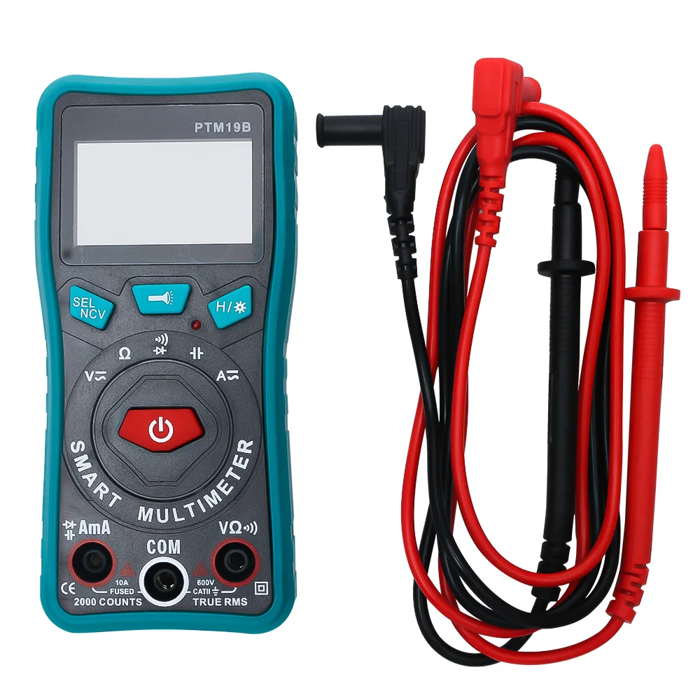 

PTM19B LCD Display Digital Smart Multimeter DC AC Voltage Current Resistance NCV Tester Meter