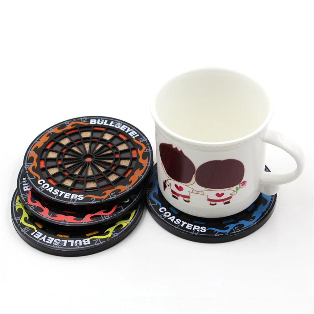 

4 Pcs Non-slip Coaster Drink Mat Cup Board Pads Dartboard Heat-resistance Washable Dishwasher Safe Plastic Home Decor