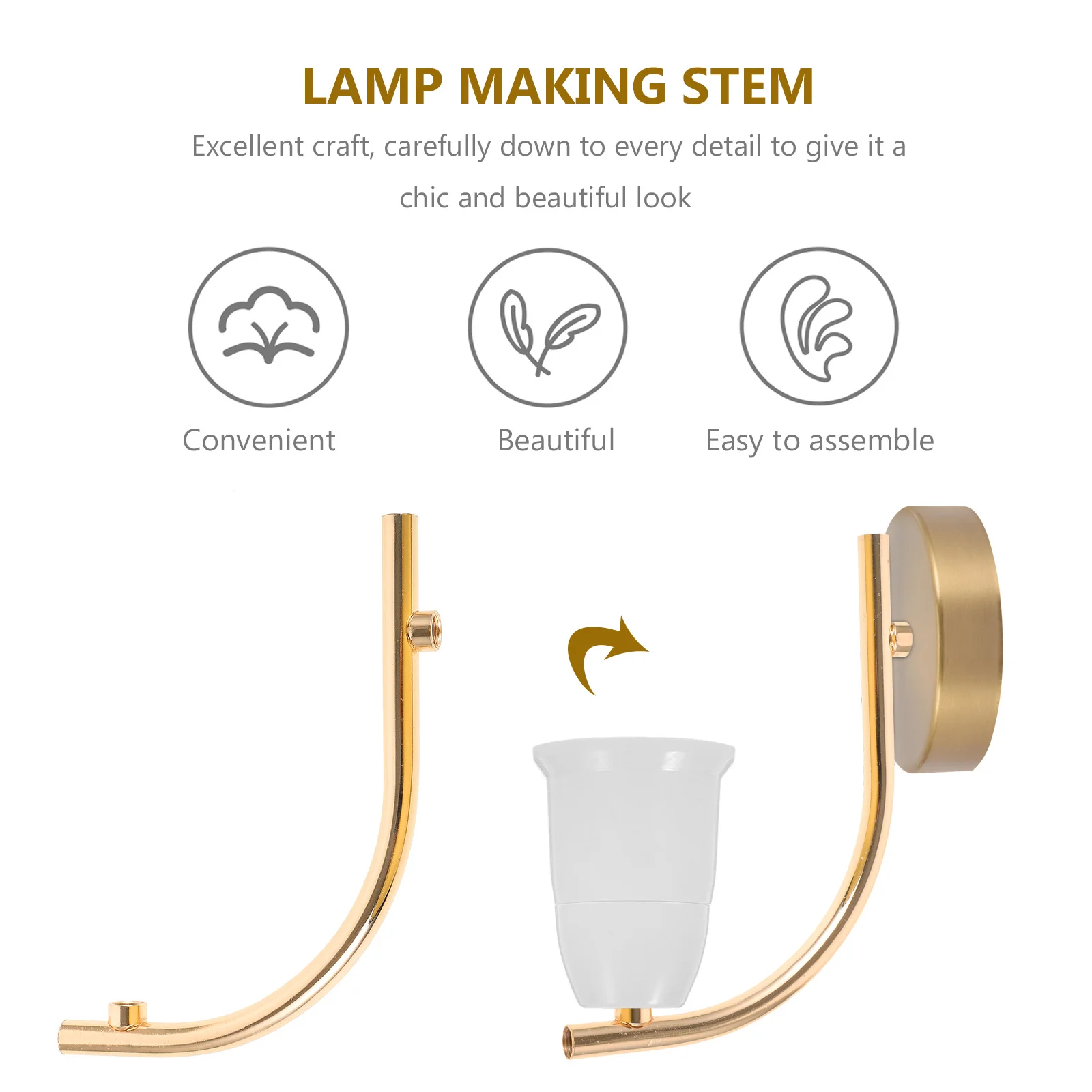 أجزاء بديلة جذعية منحنية للمصباح الملولب الأنيق لمصابيح المكتب، ملحق متين وموثوق #4