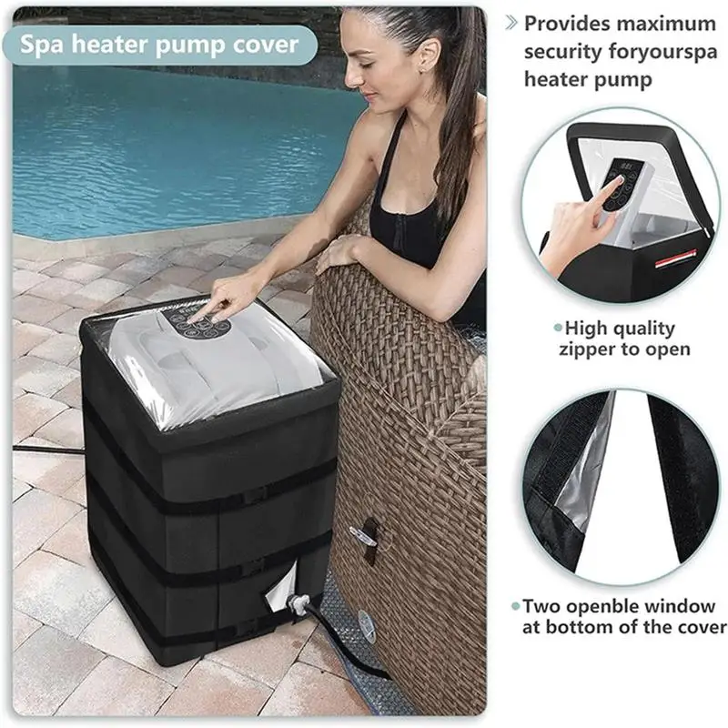 Hot Tub Enclosure Heavy-Duty Insulated Hot Tub Cover Hot Tub Spa Heater Pump Cover Hot Tub Insulated Pump Cover With Zipper