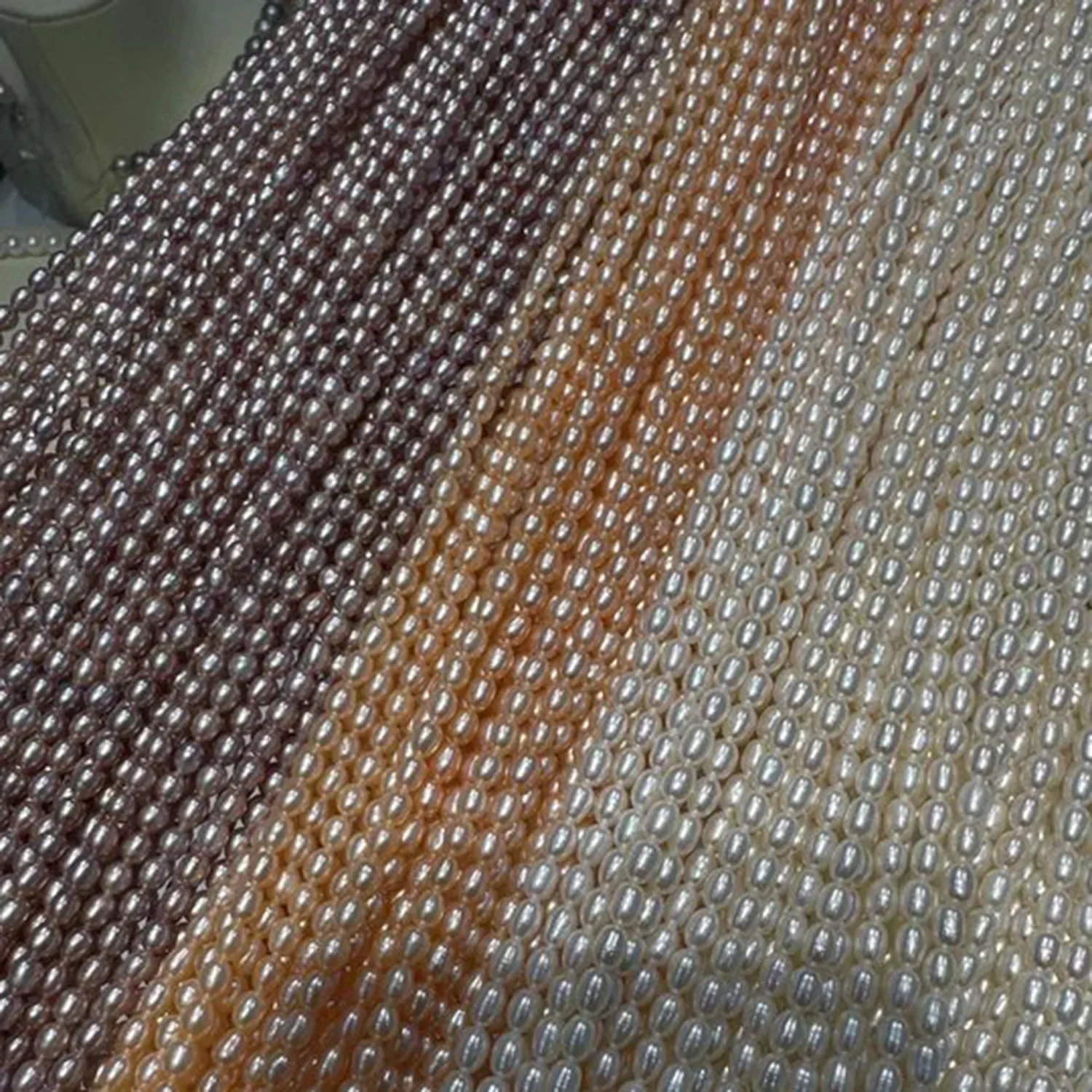 

3-4mm Flash New Rice Natural Freshwater Orange White Purple Bead Pearl Jewelry Make DIY Necklace Bracelet Accessories Gift Women