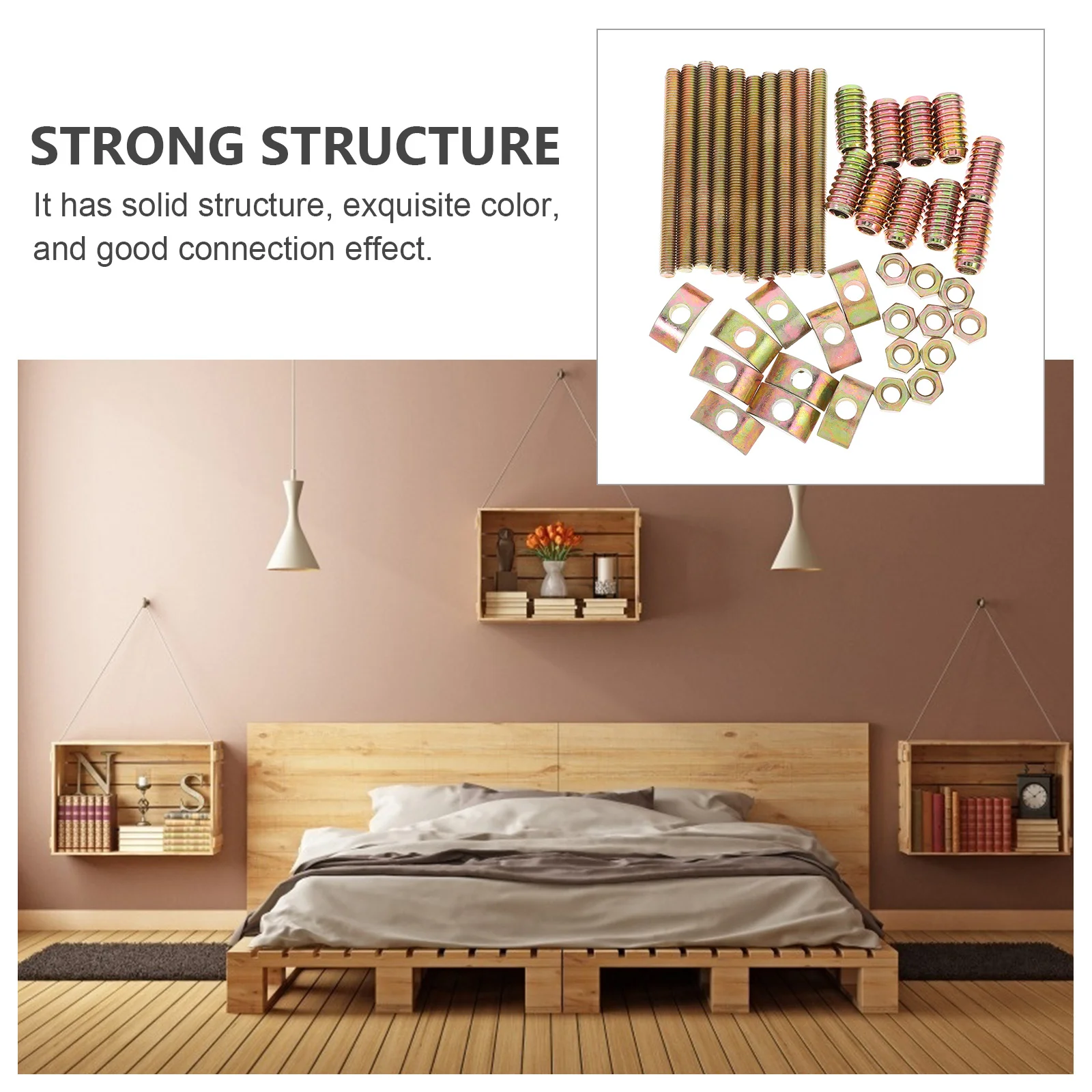 10 مجموعة نصف القمر موصل للأثاث الثقيلة الحديد السحابات الخشب المشتركة المثبتات لوحة الجمعية تركيبات خزانة إطار سرير #5