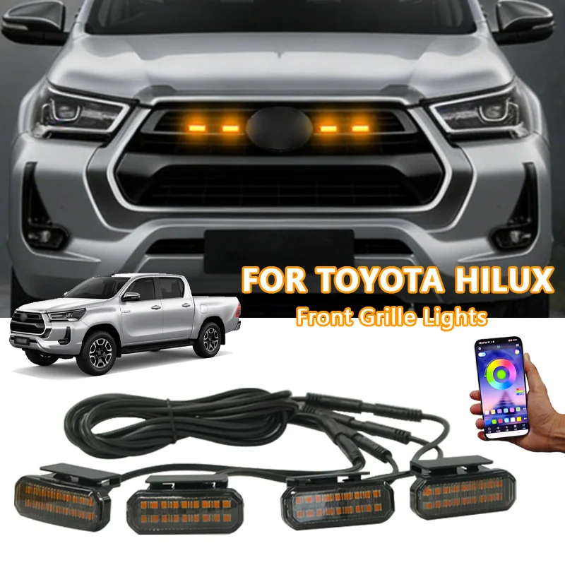 

Светодиодные фары для Toyota Hilux, светодиодные фонари для передней решетки, сигнальные огни безопасности, жгут проводов, автомобильные аксессуары, светодиодные сигнальные лампы