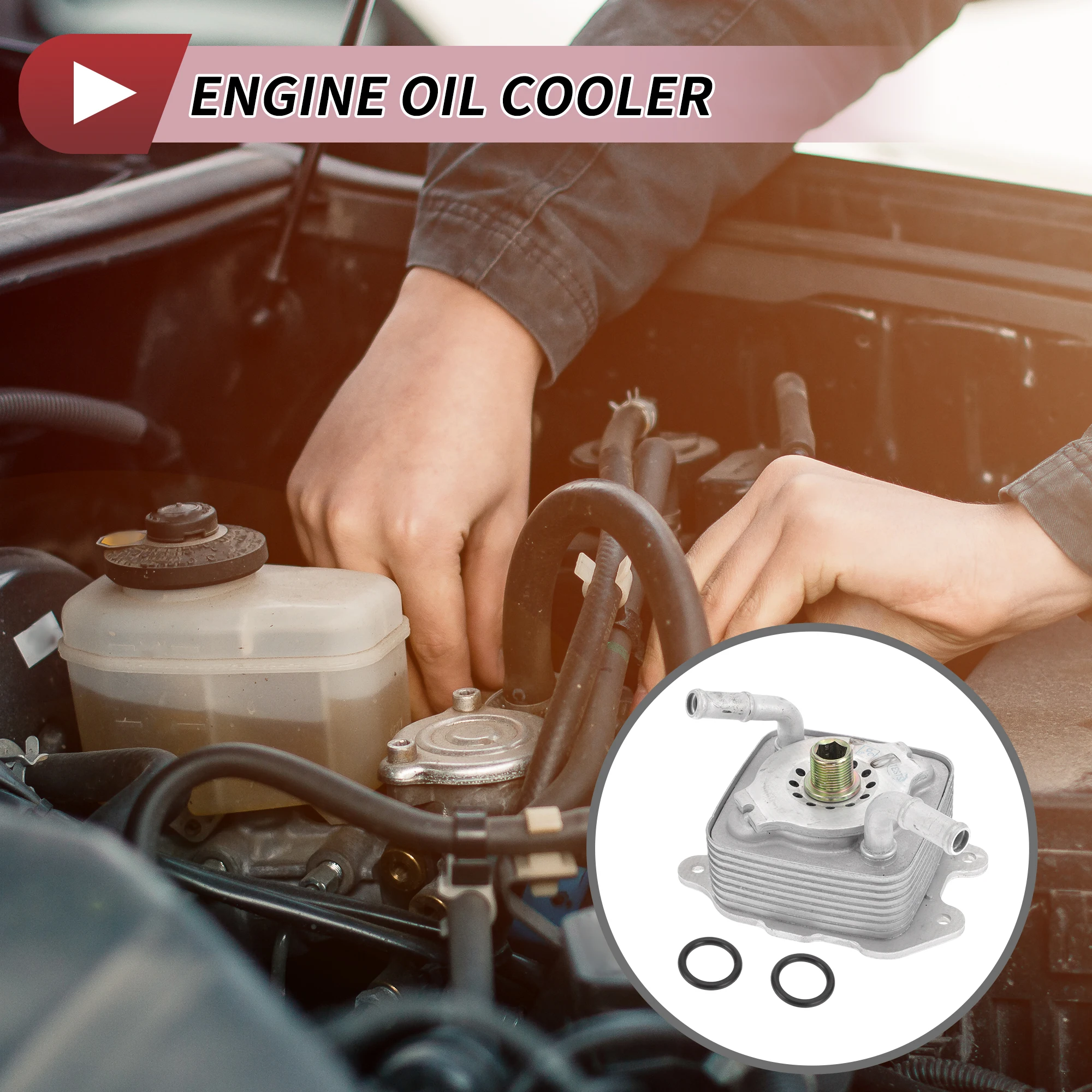 

UXCELL Engine Oil Cooler for Nissan TITAN 2017-2019 No.21305EZ30A Trans Cooler 1 Pc