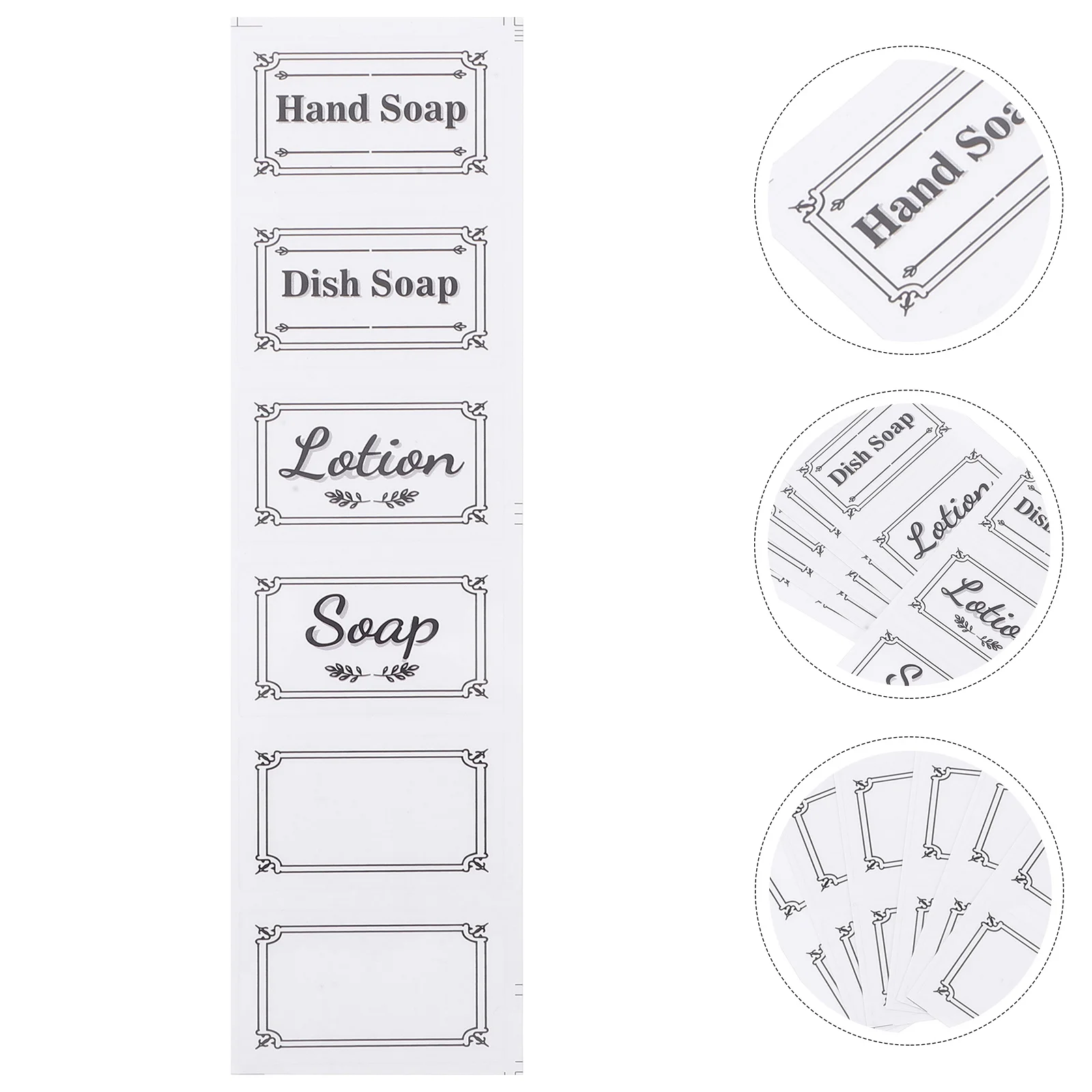 

6Pcs Soap Dispenser Bottle Stickers Clear Waterproof Labels for Sorting Bathroom Kitchen Liquid Soap Containers