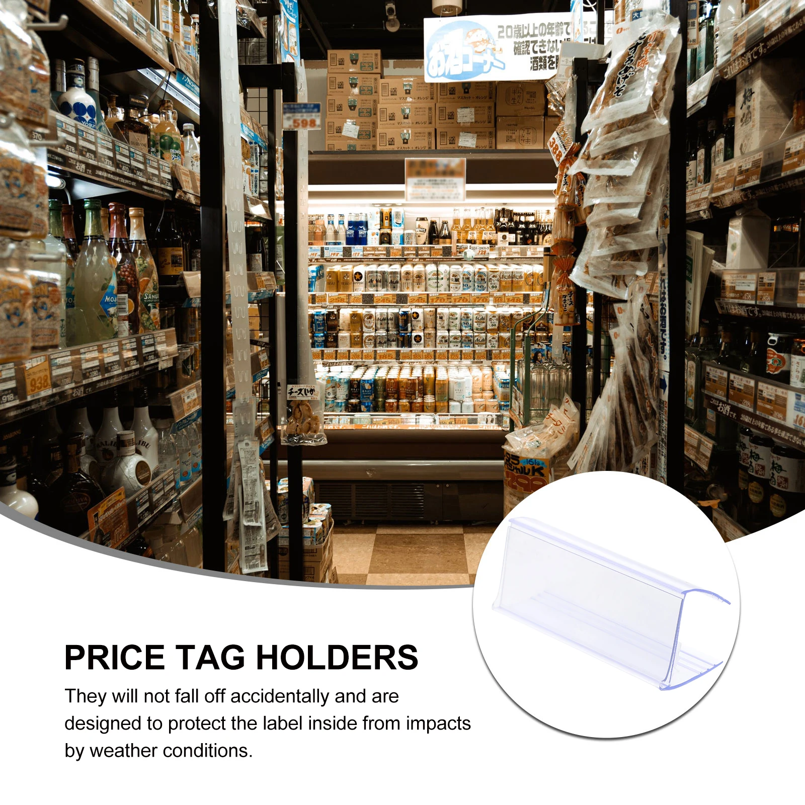 

20pcs Plastic Label Holder Transparent Price Tag Holders For Retail Shop Display Supermarket Price Display Stand Clear