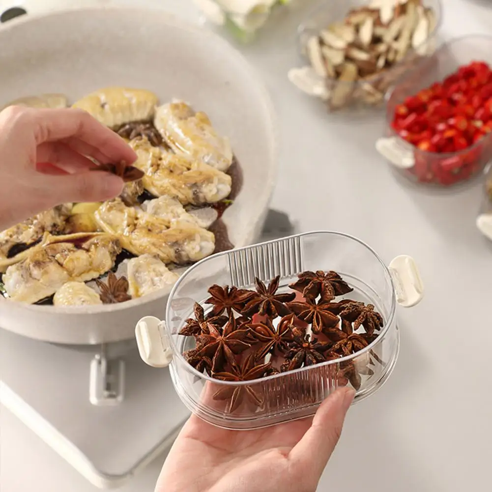 Contenedor de especias versátil con capacidad, caja de almacenamiento, diseño superior, sello a prueba de polvo para almacenamiento de alimentos a prueba de humedad
