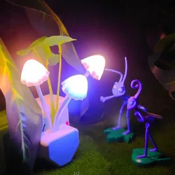 Light-controlled Colorful New and Peculiar Lamp Lotus Leaf, Water Grass, Mushroom LED Creative Children's Bedroom Night 3D Lamps