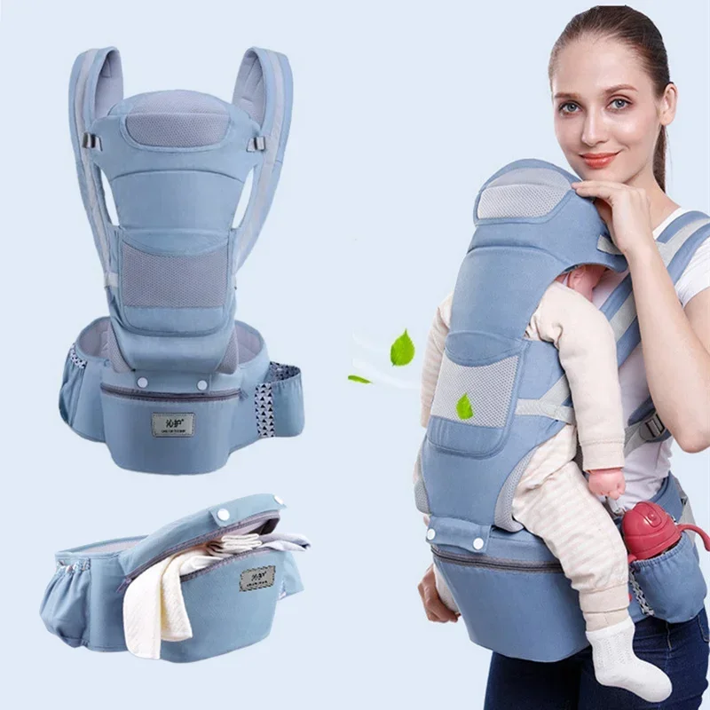 Tas gendongan bayi, baru lahir 0-48 bulan ergonomis gendongan bayi dudukan pinggul bayi 3 dalam 1 menghadap depan ergonomis pembungkus bayi