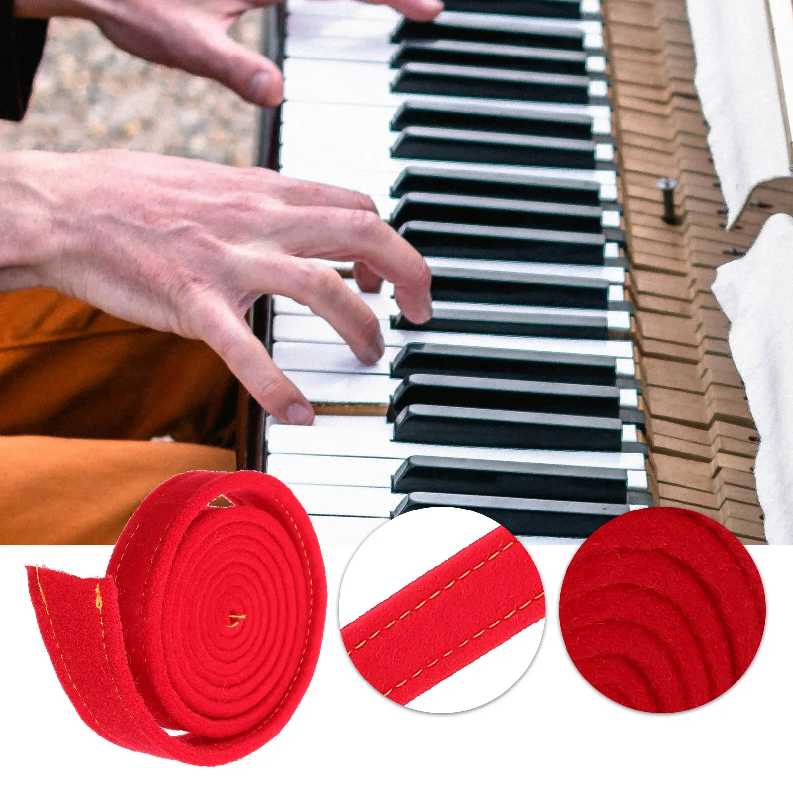 

Piano Professional Tuning Tuner Kit Soundproof Tape Belt Tools Felt Mute Wool Key Cover Cloth