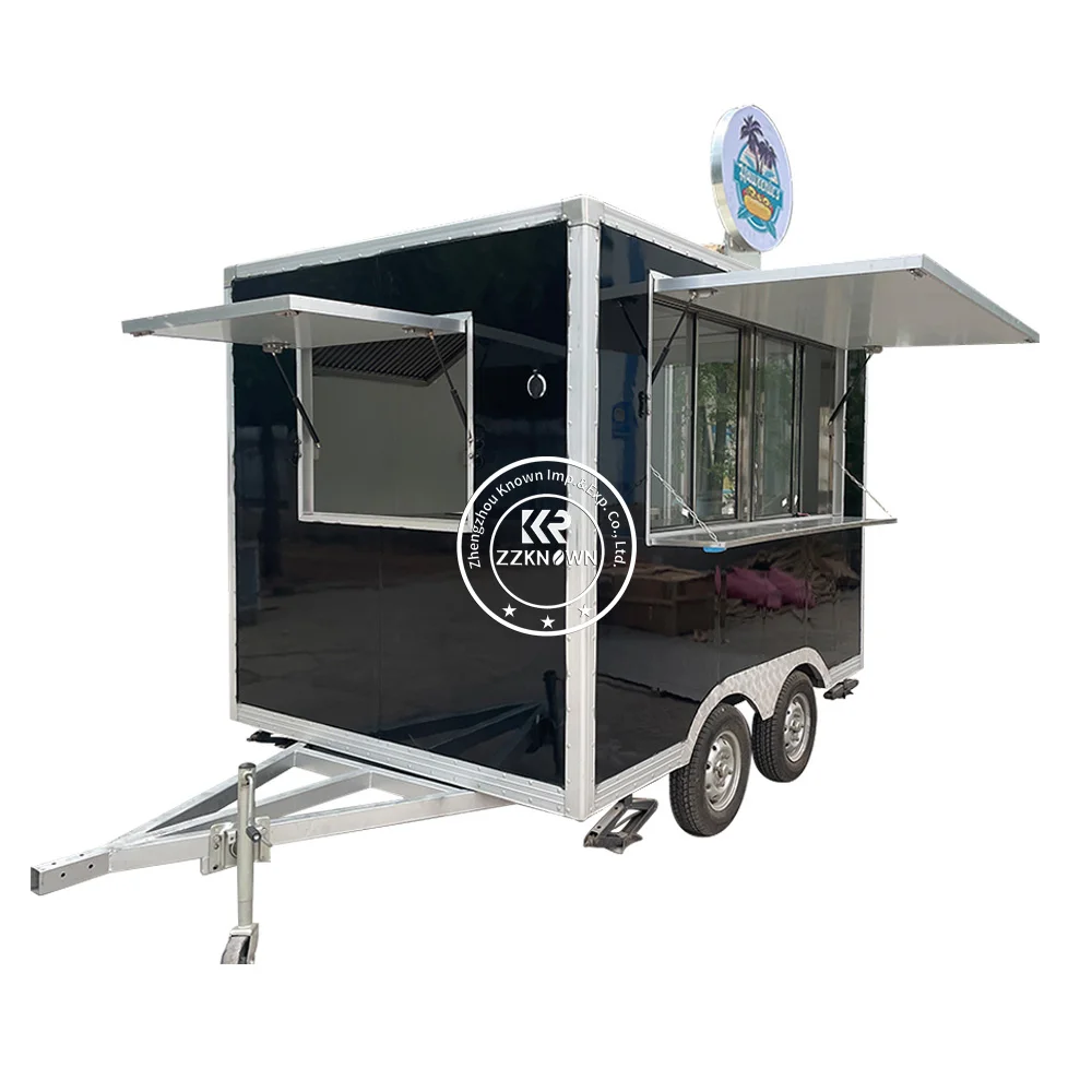 2024 Stainless Steel Food Truck Mobile Street Fast Fully Equipped Food Trailer American Standard Food Truck