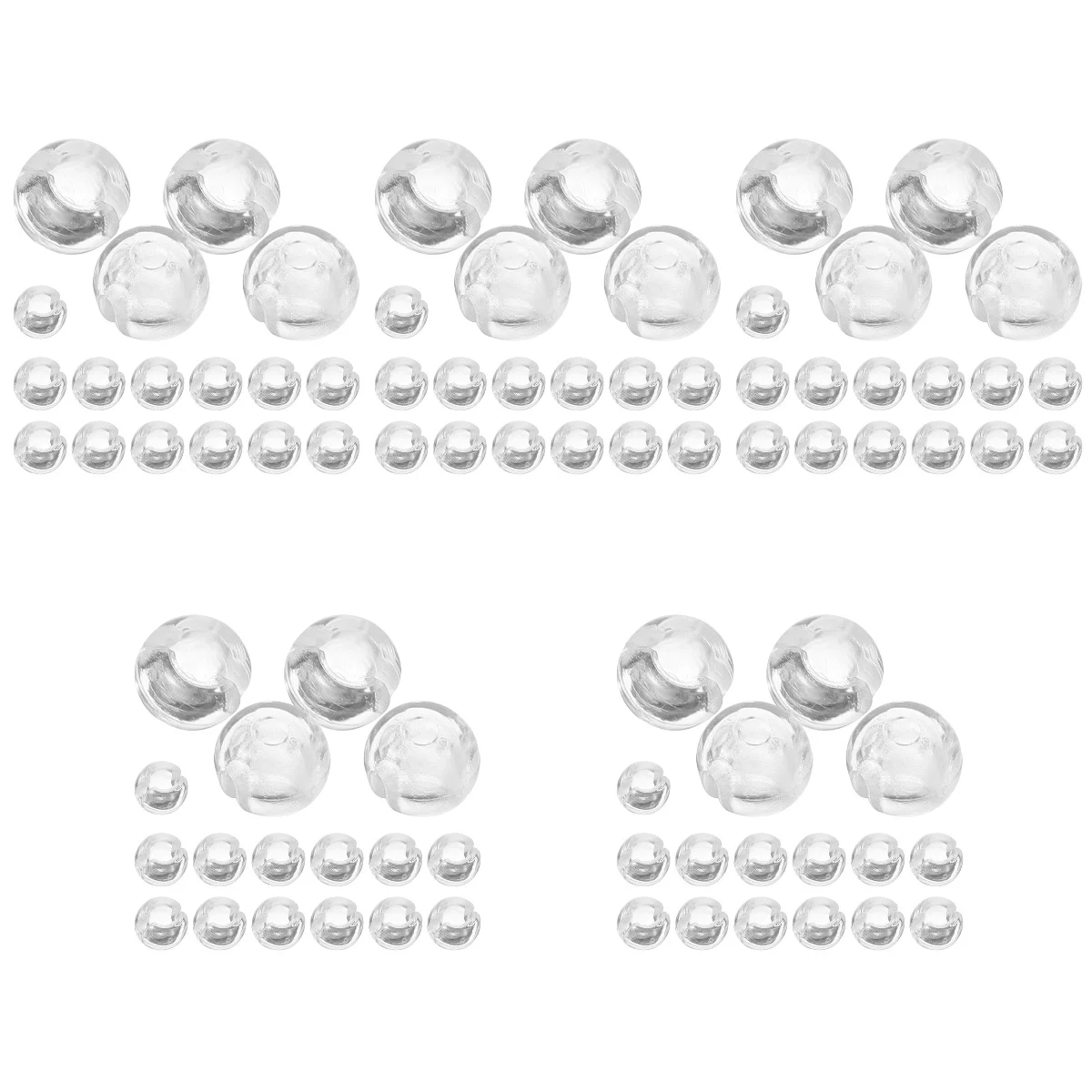 

5pcs Set of 5 Key Window Blind Bead Chain Crimp Stop Clear Bottom The Blinds Beads Beaded