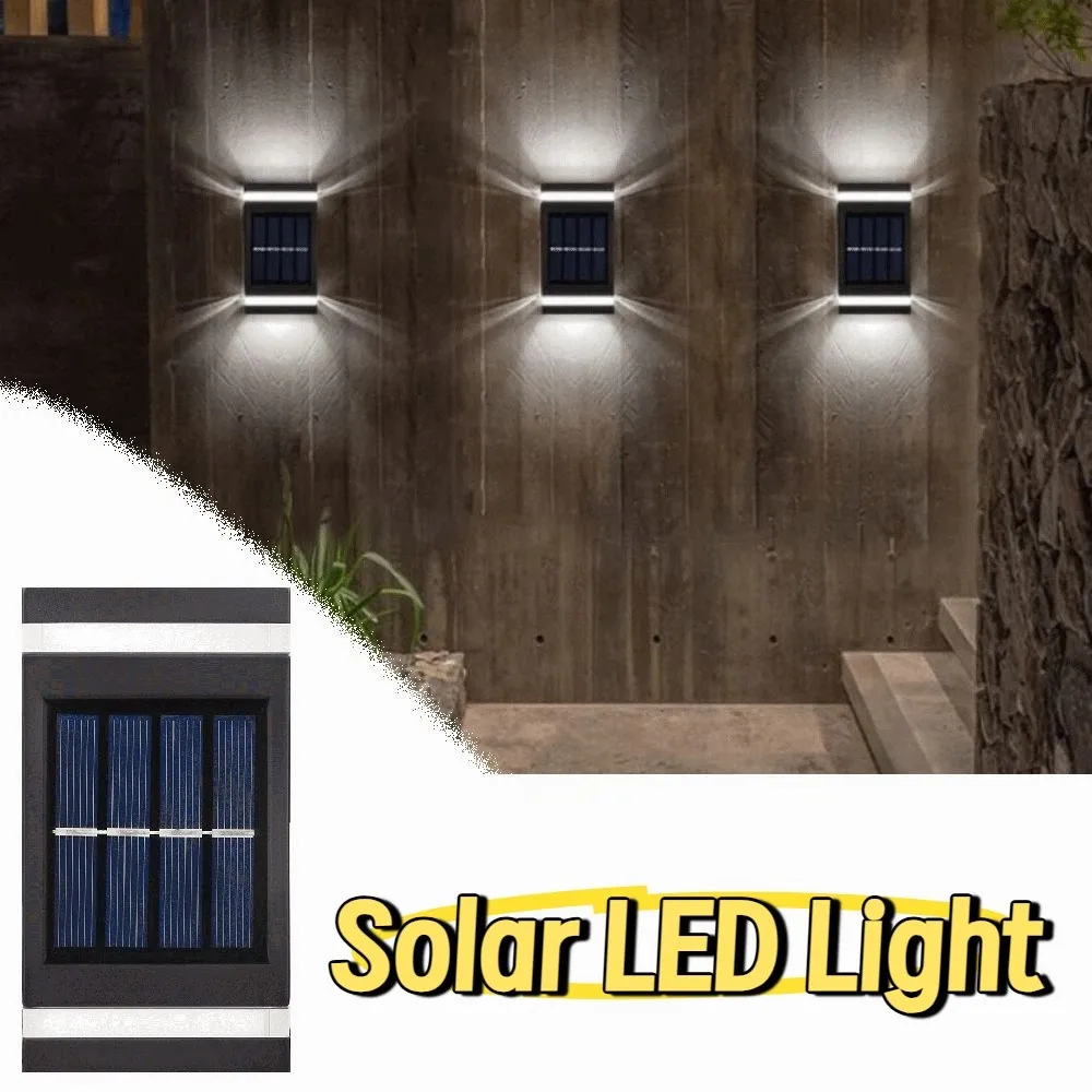 Durable Super Bright Solar LED Light Waterproof Energy Saving Wall Mount Lamp Easy Installation Modern Wall Washer Light Garden