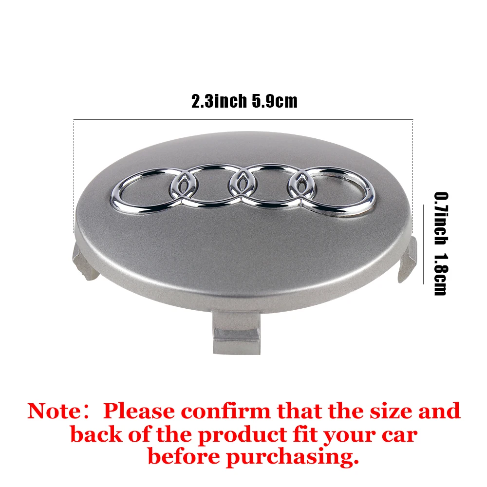 4PCS Car Five Claws Wheel Center Cap Hub Covers Auto Refit Accessories for Audi A4 B8 B6 B9 B7 A3 8P 8V 8L A6 C7 C6 C5 Q5 A5 Q7