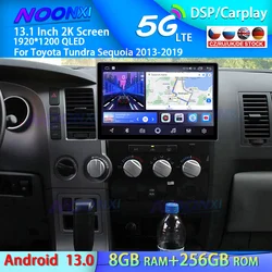256G Android 13 Car Radio For Toyota Tundra Sequoia 2013-2019 Multimedia Player GPS Navigation AutoTape Recorder CarPlay 2K QLED