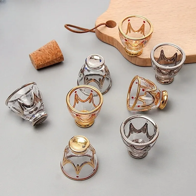 10ml Middle East Hand-painted Light Luxury Crystal Shot Glass Mini Wine Cup White Wine Sake Whiskey Vodka Cup Bar Drinkware