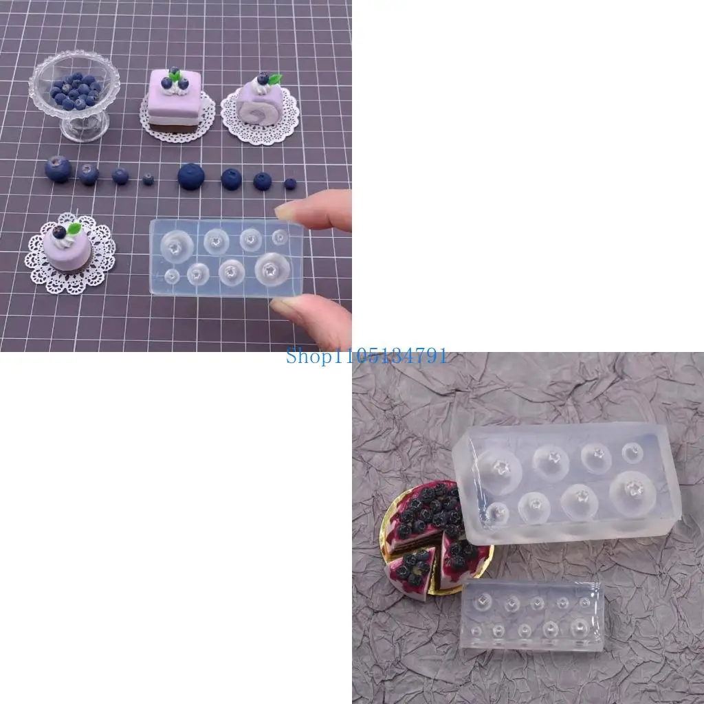 98km Creative Blueberry Resin Castes Sturdy Silicone Mold Stylish Dishes Tray Molds Accessory for Customes Craft Projects
