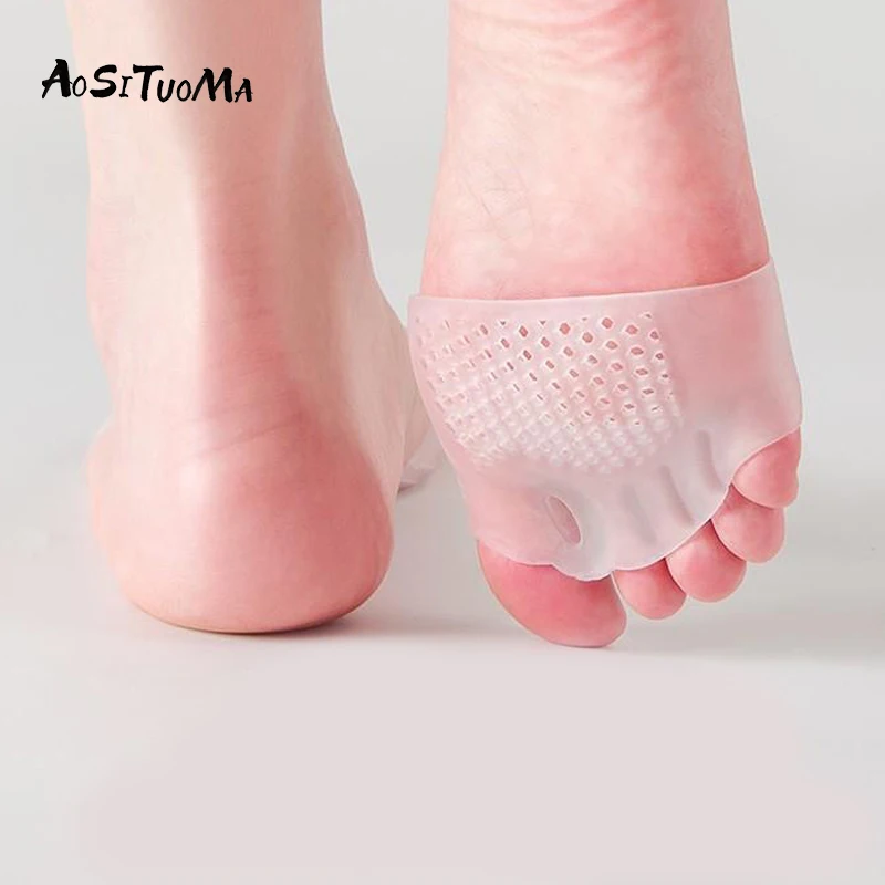 2 Comfortable Silicone Front Foot Pads for Foot Health and Bunion Relief, Perfect for Night and Home Use