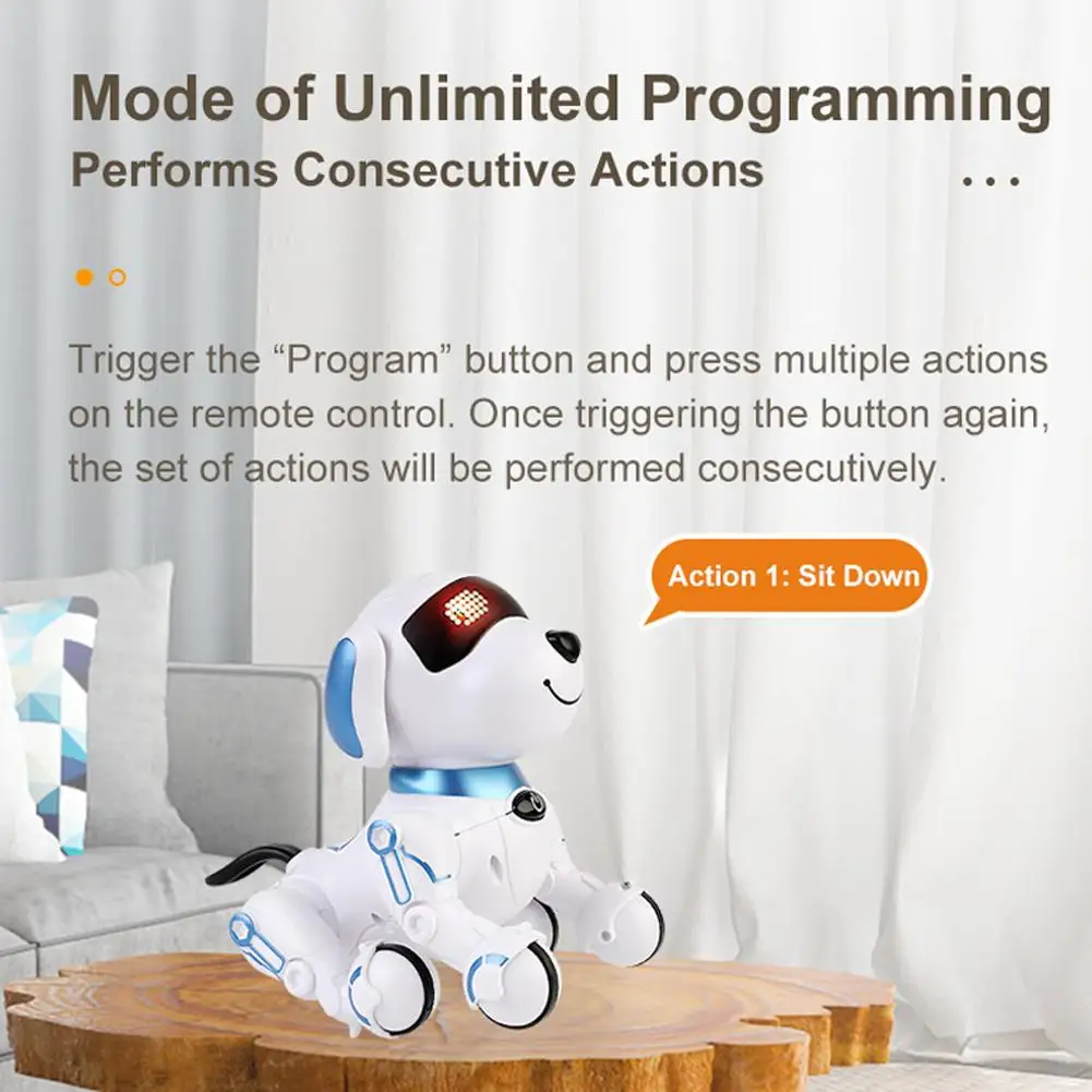 ของเล่นหุ่นยนต์สุนัขบังคับวิทยุอัจฉริยะ ของเล่นสัตว์เลี้ยง AI สำหรับเด็ก ของเล่นเสริมพัฒนาการเด็กเล็ก ของเล่นเต้นรำแบบโต้ตอบ ของขวัญ