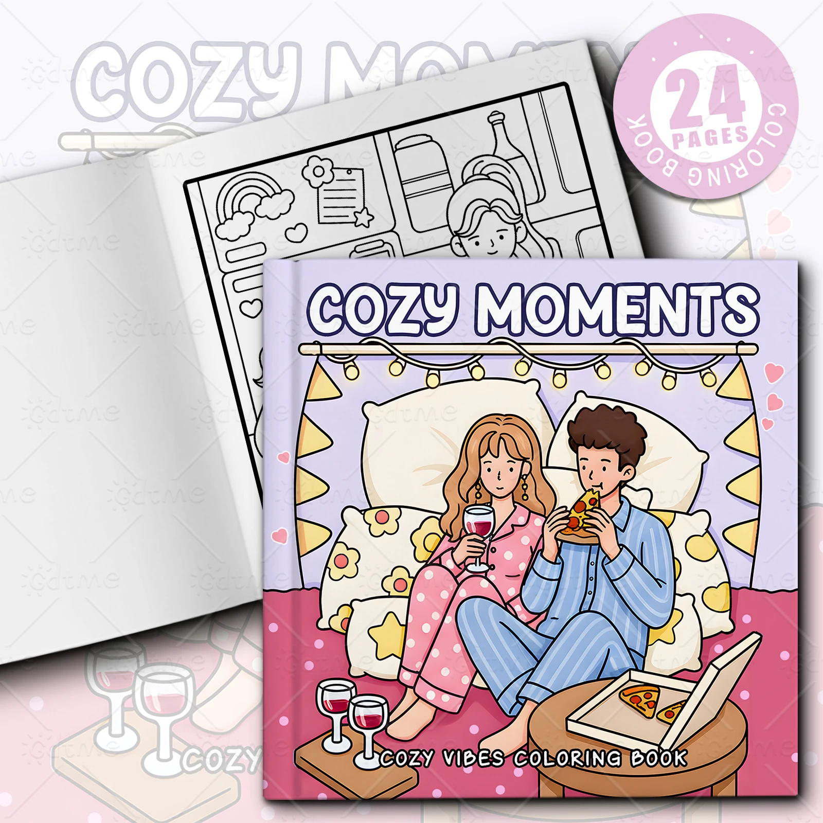 COZY MOMENTS Malbuch für Erwachsene mit niedlichen, gemütlichen täglichen Aktivitäten zur Entspannung (Cozy Spaces Coloring) – Detail 1