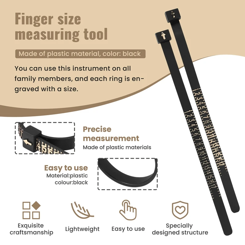 Ring Size Tool Kit Finger Size Measuring Tool With Jewel Polishing Cloth