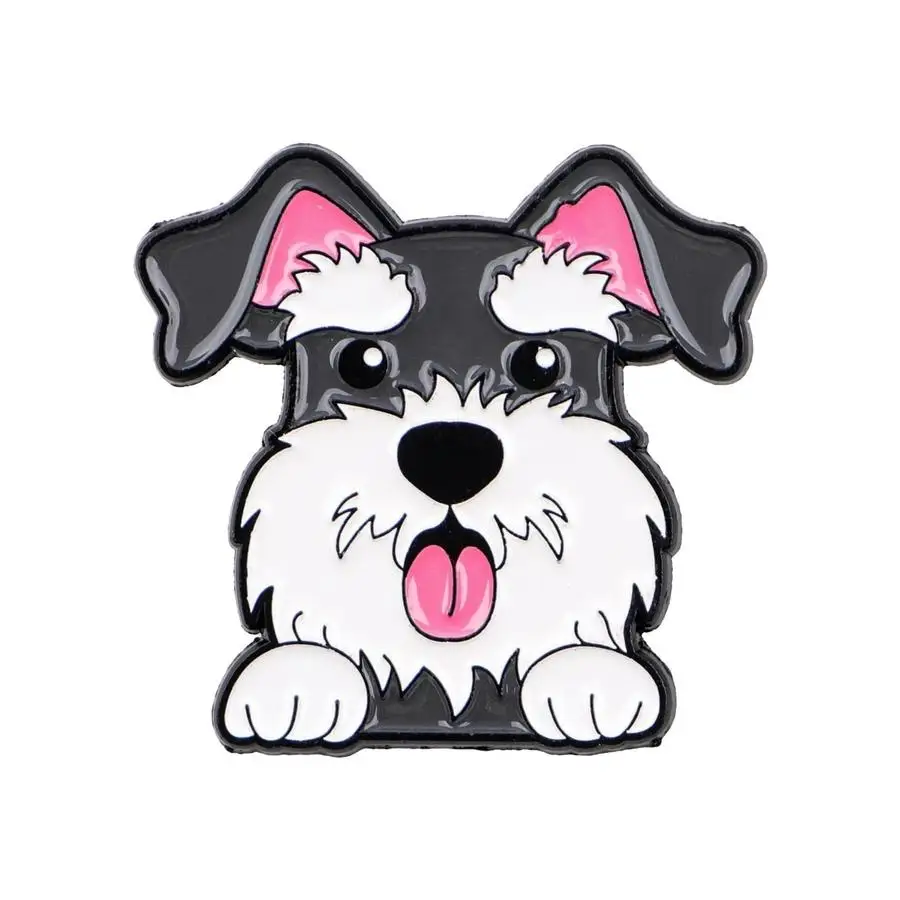 1/5/10/20/50/100pcs Cute Cartoon Dog Metal Badge - Zinc Alloy, Gun Black Plated, Creative Bag & Clothing Decoration, Ideal for D