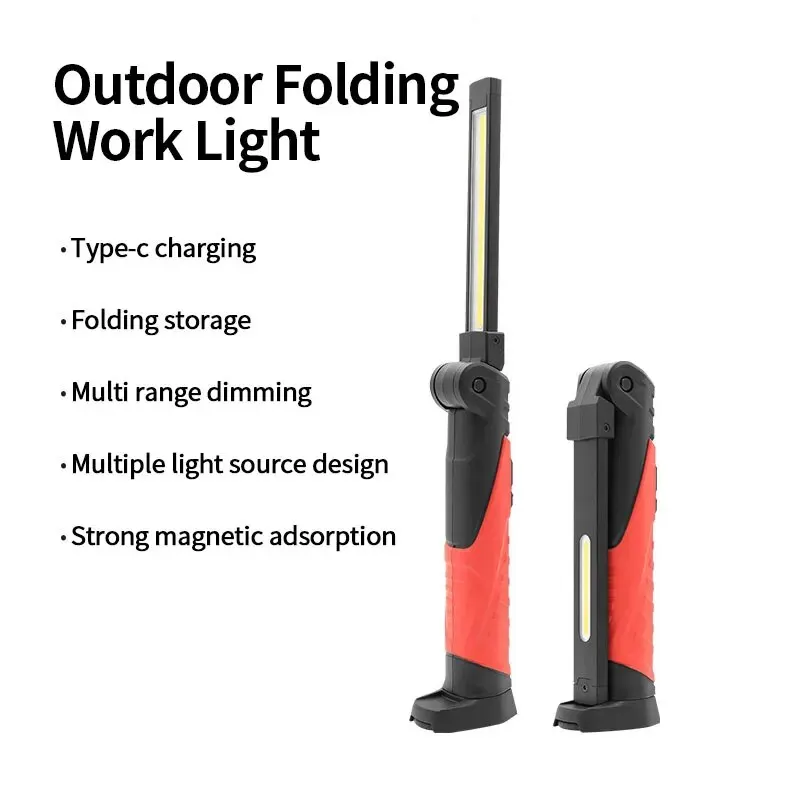 High Bright COB Work Light Folding Multi-surface Car Repair Lamp Outdoor Camping Auto Repair Magnetic Lighting Rechargeable Ligh