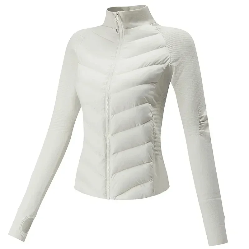 Veste de sport légère rembourrée pour femmes, manteaux isolants coupe-vent d'épissure, pour course à pied, Yoga, Fitness, automne et hiver