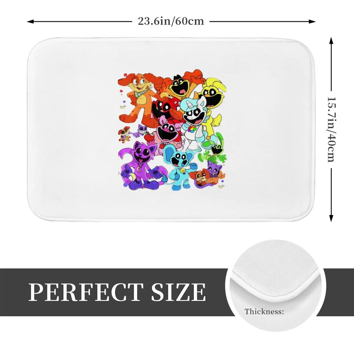 Smiling Critters Animals Non-slip Doormat Floor Mat Durable Carpet Rug for Kitchen Entrance Home Bathroom Footpad Mats