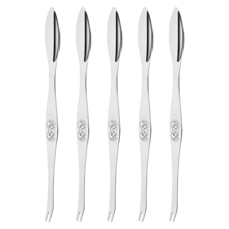 Strumento per frutti di mare granchio cracker Picks cucchiai in acciaio inox buccia di granchio strumento per gamberetti pinza a morsetto per aragosta Clip Pick - 5 pezzi