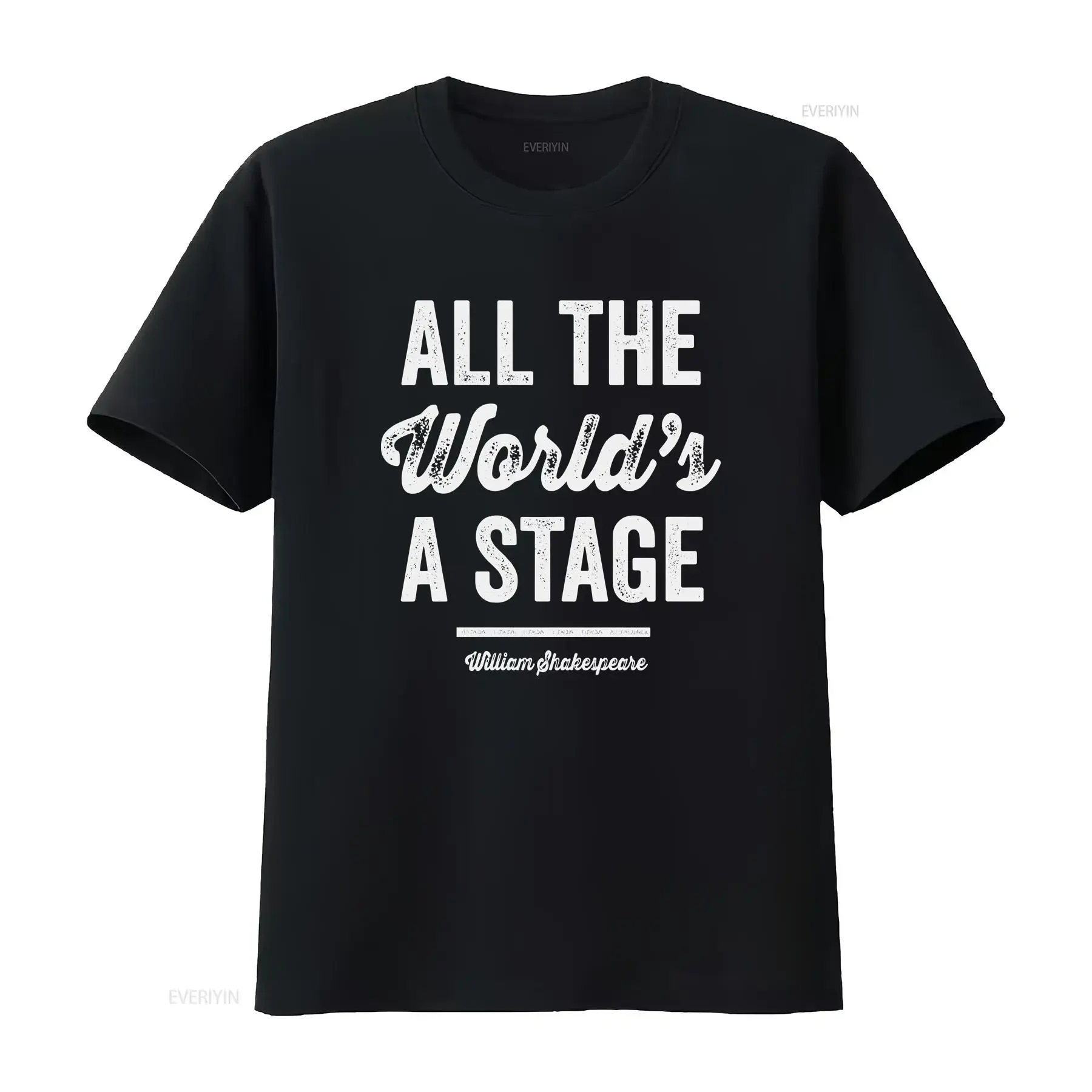 All The World's a Stage T Shirt William Shakespeare Quote Actress s Actor Acting vintage Washed homme Casual streetwear