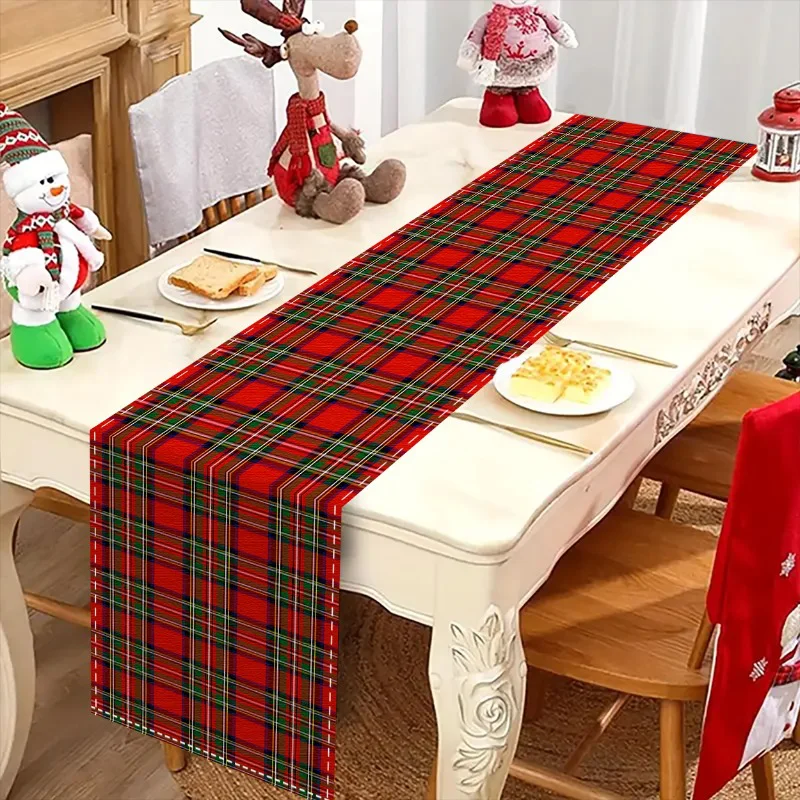 Weihnachts-Tischläufer – minimalistischer Stil mit Kiefernbaummuster, glatte Textur, hochwertiges Polyester, perfekt für den Urlaub