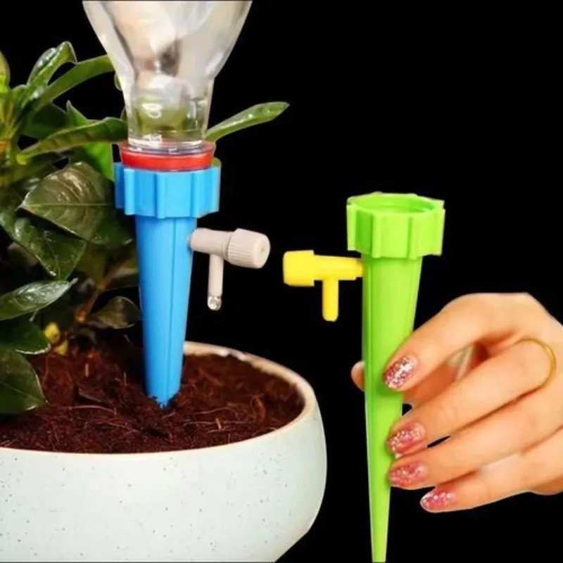 Drip watering planter for lazy people on business trip drip irrigation drink bottle gardening green plant watering device