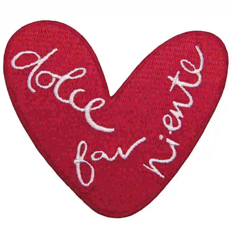 Embird Badge Embroidered Dolce Far Niente Sweet Doing Nothing Sew On Handmade 3D Applique Iron Mini Patches