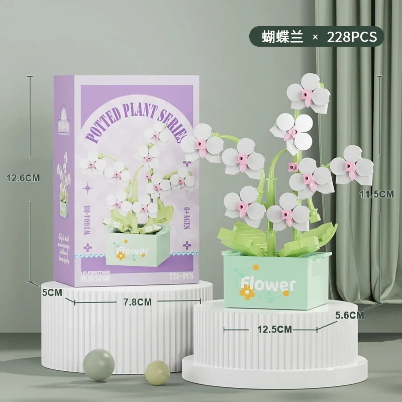 Blumenstrauß Mini Partikel Bausteine Blumenbausatz 3D DIY Kreative Pflanzen Mikrosteine für Heimdekoration Mädchen Geschenk Erwachsene Kinder